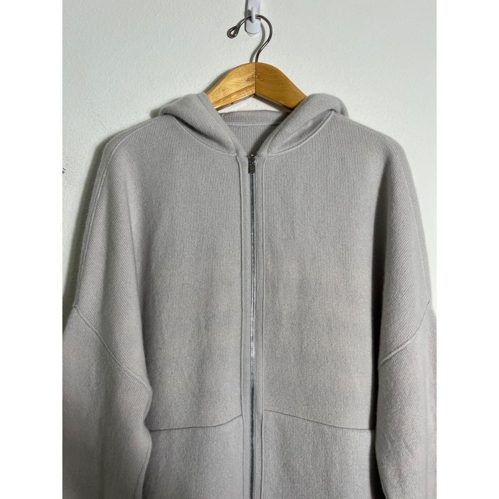 LORO PIANA Baby Cashmere Reversible Full Zip Hoodie Poncho Sweater - Picture 6 of 16
